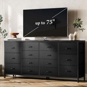 Whizmax 63" W Dresser TV Stand for 65-75 Inch TV, 14 Drawer for Bedroom,Living Room with Power Outlets, Large Long Fabric Dresser Entertainment Center - 1 of 4