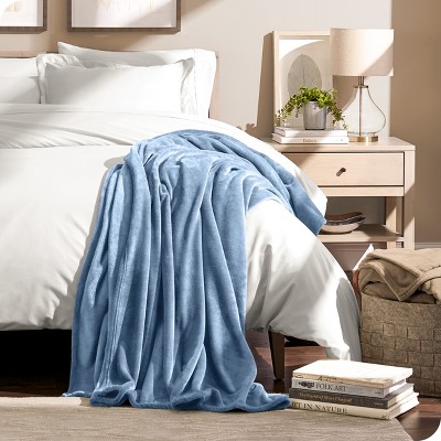Coronet Blue Microplush Fleece Throw XL Blanket