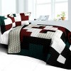 Slickblue Full/Queen 3PC Quilt Set, 100% TC Fabric, Patchwork Design, Reversible, Vermicelli Quilted - 2 of 4