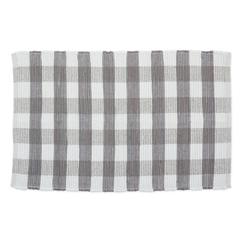 Design Imports Buffalo Check Chindi - Gray & White - 26 X 40 In : Target