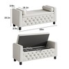 55" Storage Bench Ottoman, Linen Upholstered End of Bed Bench - 2 of 4