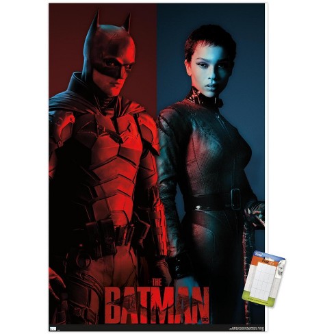 Trends International Dc Comics Movie The Batman - The Bat And The Cat  Unframed Wall Poster Print White Mounts Bundle 