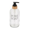 Evideco French Home Goods Glass and Bamboo Soap Dispenser - Available in 17 oz and 34 oz, PURE SOAP Design, Sturdy Pump for Easy Dispensing - 4 of 4