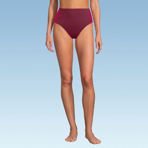 Lands' End Women's Seamed High Waisted Bikini Bottoms - 1 of 4