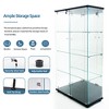 Black Display Cabinet with Bluetooth LED Lights & Lock - Tempered Glass, Mirror Back, for Liquor, Files, Storage - Home, Office, Bedroom - 4 of 4