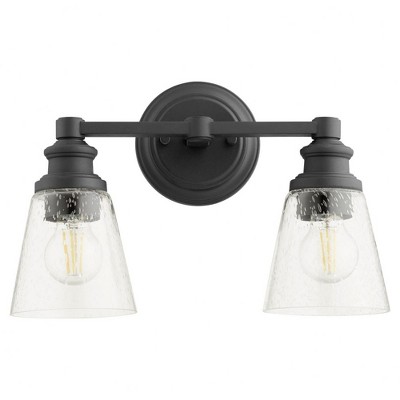 Quorum Lighting Dunbar 2-Light Noir Glass Wall Mount