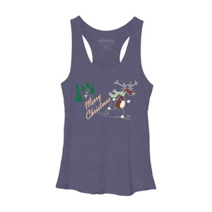 Women's Design By Humans Christmas Reindeer for darks By ozdilh Racerback Tank Top - 1 of 3