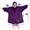 PAVILIA Wearable Blanket Hoodie Adults, Faux Shearling Cozy Oversized Hooded Sweatshirt, Warm Fleece Two Pockets - 4 of 4