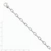 Black Bow Jewelry Men's 6.6mm 14k White Gold Polished & Satin Oval Link Chain Bracelet - 2 of 4