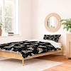 Deny Designs Twin/ Twin Extra Long Avenie Luna Moth Black and Cream Duvet Cover and Pillow Sham Black - 2 of 4