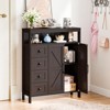 Storage Cabinet with 2 Doors & 4 Drawers, Pantry Cabinet, Floor Hutch Cupboard - 3 of 4