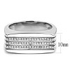 Slickblue Men's Clear CZ Stainless Steel Ring - Polished Unplated Band for Wedding, Anniversary & Casual Wear, Size 8-13 - 2 of 4