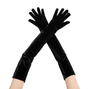 INSPIRE CHIC Women's Long Sleeve Velvet Opera Gloves - 1 of 4