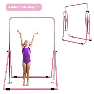 Costway Expandable Gymnastics Training Bar Adjustable Junior Horizontal Kip Bar Foldable