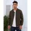 Mens Bomber Jackets Faux Suede Lightweight Flight Jacket Zip Up Active Coat - 2 of 4