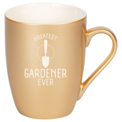 Elanze Designs Greatest Gardener Ever 10 Ounce Ceramic Laser-Etched Engraved Drinkware Mug, Metallic Vegas Gold