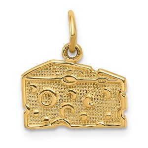 Black Bow Jewelry 14k Yellow Gold Swiss Cheese Charm or Pendant, 14mm (9/16 inch) - 1 of 4