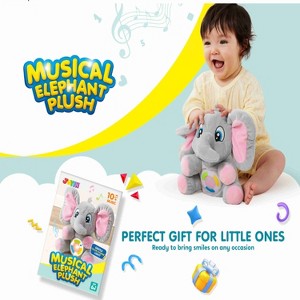 Musical Elephant Plush Baby Toy, Baby Learning Toys Stuffed Animal Music Light,  Soft Plush Toys For Infant Babies, Christmas Birthday Gifts 6+ Months - 1 of 4
