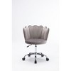 Velvet 360° Swivel Shell Chair With Metal Legs, Height Adjustable Computer Desk Chair for Living Room Office - 3 of 4
