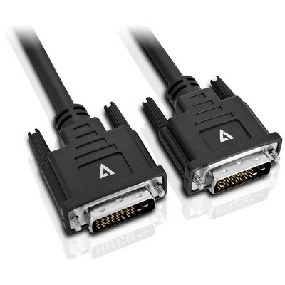 V7 Black Video Cable DVI-D Male to DVI-D Male 5m 16.4ft - 16.40 ft DVI-D Video Cable for Video Device - First End: 1 x DVI-D Male Digital Video