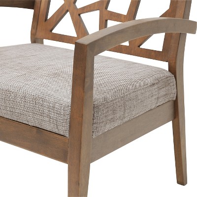Jennifer Gray Twill and Walnut Wood Accent Chair