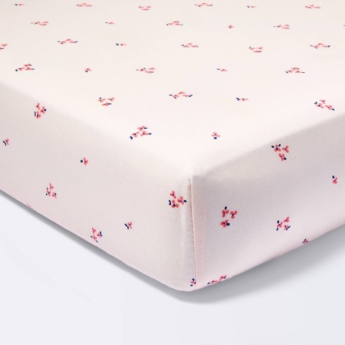 Fitted Crib Sheet Small Floral Pink Cloud Island Target