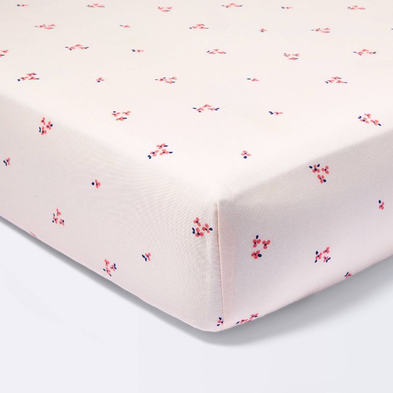 Fitted Crib Sheet Small Floral - Pink - Cloud Island&#8482;, 1 of 6