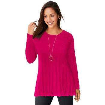 Jessica London Women's Plus Size Chevron Fit & Flare Sweater