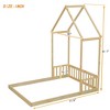 NicBex Kids Montessori Bed with House-shaped Headboard,Floor Bed with Semi-fence Design,Twin/Fill Size Toddler bed for Bedroom,Gray/White/Brown - 3 of 4
