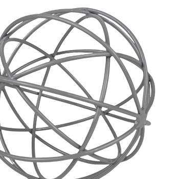 Gray Metal Orb Decorative Ball - Foreside Home & Garden