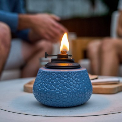 Blue Denim Adjustable Flame Stone Table Torch