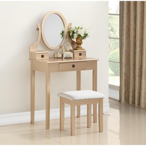ROOMTEC Makeup Vanity Table and Stool Set - 1 of 4