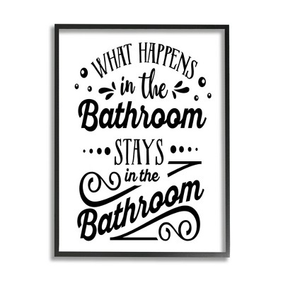Stupell Industries What Happens In Bathroom Framed Giclee Art