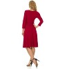 Rekucci Women's Slimming 3/4 Sleeve Fit and Flare Crossover Tummy Control Dress - 3 of 4