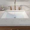 Aghana Digitals 18"x11" Modern White Rectangular Porcelain Undermount Bathroom Sink with Vertical - 4 of 4