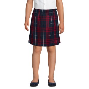 Lands' End School Uniform Kids Plaid A Line Tab Skort Top of Knee - 1 of 4