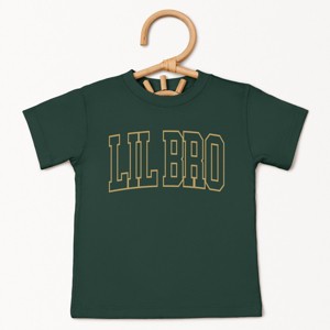 The Juniper Shop Lil Bro Varsity Outline Toddler Short Sleeve Tee - 3T - Forest - 1 of 4