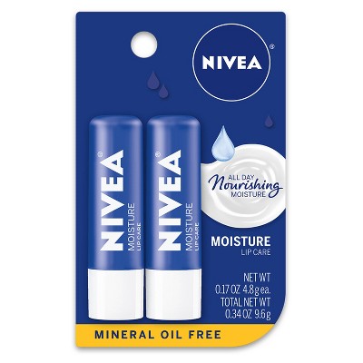 NIVEA Moisturizing Lip Balm - 0.34oz/2pk