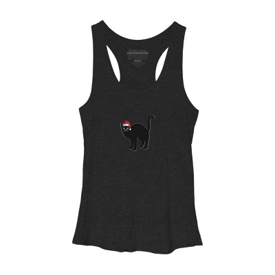 Women's Design By Humans Christmas cat tshirt By bambino Racerback Tank Top