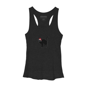 Women's Design By Humans Christmas cat tshirt By bambino Racerback Tank Top - 1 of 3
