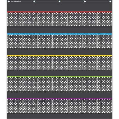 Teacher Created Resources 35 Pocket Polka Dots Storage Chart, Black