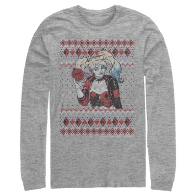 Men's Batman Ugly Christmas Harley Quinn Long Sleeve Shirt