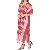 LA LEELA Women's House Daily Routine Evening Wear Holiday Casual Loungewear Dress Midi Kaftan Coverup Caftan Dresses for Women 2X-3X Pink, Zig Zag - image 2 of 3