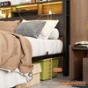 Full Size Metal Platform Bed with Storage Headboard and Charging Station for Bedroom or Apartment - 4 of 4