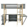 Twin Size Wood Loft Bed With Built-in Storage Cabinet and Cubes - 4 of 4