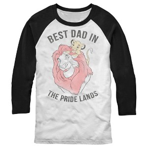 Men's Lion King Simba and Mufasa Best Dad in the Pride Lands Baseball Tee - 1 of 4