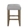 Set of 2 16" Charnell PU Counter Height Barstools Gray/Oak Finish - Acme Furniture - 3 of 4