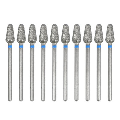 Unique Bargains Emery Nail Drill Bits Set for Acrylic Nails 3/32 Inch Nail Art Tools 44.3mm Length Blue 10Pcs