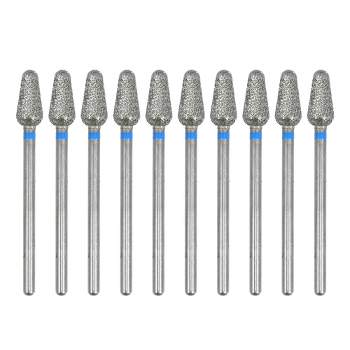 Unique Bargains Emery Nail Drill Bits Set for Acrylic Nails 3/32 Inch Nail Art Tools 44.3mm Length Blue 10Pcs