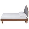 Baxton Studio King Douglas Fabric and Wood Platform Bed Gray/Walnut Brown - 3 of 4